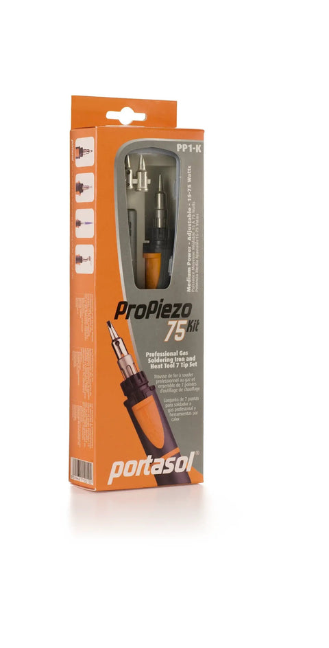 Pro Piezo 75 Watt Heat Tool Kit With Seven Tips For Soldering And Hot Air Deflector packaging on white background