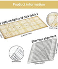 Close-up of quilting rulers from All-In-One Sewing And Quilting Kit With 45mm Rotary Cutter A3 Cutting Mat Fabric Scissors Three Replacement Blades