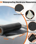 Built Tough 51 Mil Epdm Rubber Roofing Rolls With Peel And Stick Backing for fast tool-free flat roof application shown with measurements.