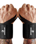 21 Inch Wrist Wraps For Weightlifting With Thumb Loop, Heavy Duty Wrist Support Straps For Gym, USPA Approved, on tattooed arms