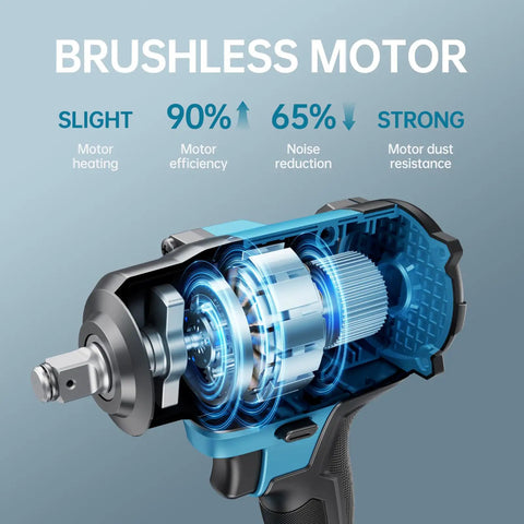 Tilswall 20V Cordless Impact Wrench 1/2 Inch, 900Nm Max Torque And 2500 Rpm, Electric Drill With Fast Charger And Battery For Cars Trucks And Home Mechanics Super Duper Efficiency