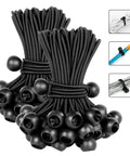 Six Inch Ball Bungee Cords Pack Of One Hundred Heavy Duty Tarp Tie Down Balls for camping shelter canopy cargo tent poles UV resistant
