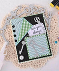 Scrapbook page using 9 Piece Vintage Keys Metal Cutting Dies Set For Scrapbooking And Card Making with decorative key cutouts and card designs