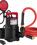 Tough As Nails Automatic Submersible Sump Pump With Float Switch, 1/2 hp, heavy duty, includes 10 ft hose for fast drainage.