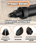 Fifteen Piece Drill Chuck Collet Set For Rotary Tool With Ten Brass Collets From One Thirty Second To One Eighth Inch Keyless Quick Change Chuck Nuts And Wrenches Replacement Accessory Kit For 3000 4000 7700 Series with keyless bit chuck details