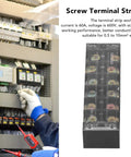 2 Pack 60A 600V Terminal Strip With Clear Cover Dual Row Screw Clamp Wire Terminal Block in electrical cabinet
