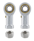 Two Piece Set 304 Stainless Steel Rod End Bearings PHSB6 Female Right Hand Threads Three Eighths Inch Diameter Twenty Four Threads Per Inch High Precision Low Noise For Fast Smooth Motion And Heavy Load Apps, with nuts
