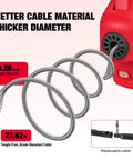 Heavy Duty Cordless Electric Drain Auger Zero Cord Drama Slick Clog Buster Plumbing Pipe Cleaner Bare Tool with 23.62ft steel cable.