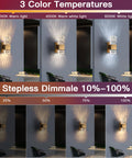 Gold Crystal LED Wall Sconce With Dimmable 3000K To 6000K Color Temperature showing color temp and dimmable options