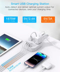 Power Strip With USB C And USB Ports For Travel 3 Outlets And 4 USB Ports 22.5W Fast Charging Flat Plug charging phone and tablet