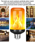 Upgraded LED Flame Light Bulbs With 4 Modes Flickering Effect And Gravity Sensing for indoor outdoor decor, E26 base