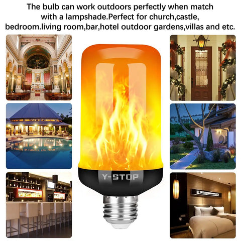 Upgraded LED Flame Light Bulbs With 4 Modes Flickering Effect And Gravity Sensing for indoor outdoor decor, E26 base