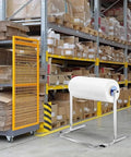 Heavy Duty Floorstanding Bubble Wrap Dispenser Built Rock Solid For Packaging Moving Shipping Easy Roll Film Holders in warehouse.