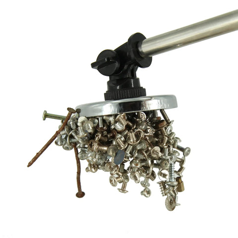 Heavy Duty 30Lb Telescoping Magnetic Pickup Tool With 36 Inch Reach And Large 2.36 Inch Magnet picking up metal screws