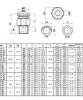 Technical diagram showing dimensions of 8mm to 1 fourth inch NPT push to connect pneumatic air fittings for 3D printer.
