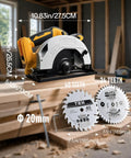 Seven And One Fourth Inch Brushless Cordless Circular Saw Heavy Duty Beast With Two Premium Blades And Rip Fence Guide Compatible With DeWalt 20v Max Battery Tool Only, showcasing the saw and blades.
