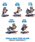 Collage of table saws compatible with 10 Inch TCT Saw Blade For Mild Steel And Ferrous Metal, 52 Teeth, 1 Inch Arbor, 10BLADEST.