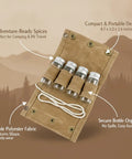 Seasoning Bottle Storage Bag Portable Spice Organizer Pouch with Zipper for Camping and RV Travel with Glass Jars Visible