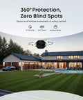 Ultra HD 4K Wireless Outdoor Security Camera With Solar Power And AI Motion Tracking, Facial Recognition installed on house