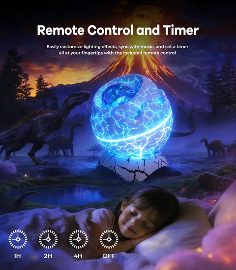 Dinosaur Egg Galaxy Star Projector Nebula Night Light With Remote And Timer 14 Color Options Nebula Flow Projections 4 Brightness Levels