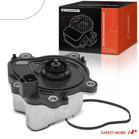 Top Shelf Electric Water Pump Straight Swap For Toyota Camry Avalon And Lexus Es300h Built Tough Cooling Replacement Fits L Four Two Point Five With Cross References, close-up view of electric coolant pump.