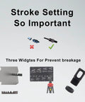 Diagram showing stroke setting importance with rivet nut tool components for Pro Grade Rivet Nut Tool Kit with Sixteen Inch Gun.