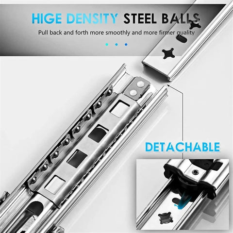 Heavy Duty Drawer Slides 53mm With Ball Bearings for Smooth Quiet Operation 120kg Load Detachable No Lock Rails 350mm 14 Inch