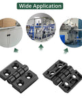 4 Piece Zinc Alloy Hinge For M4 2020 Aluminum Profile Extrusion With 180 Degree Adjustable Swing Includes 16 M4 Groove Nuts 16 M4x10 Screws And 3mm Wrench All In One Hardware Kit For Quick DIY Install., black hinge for 2020 aluminum profile enclosure doors