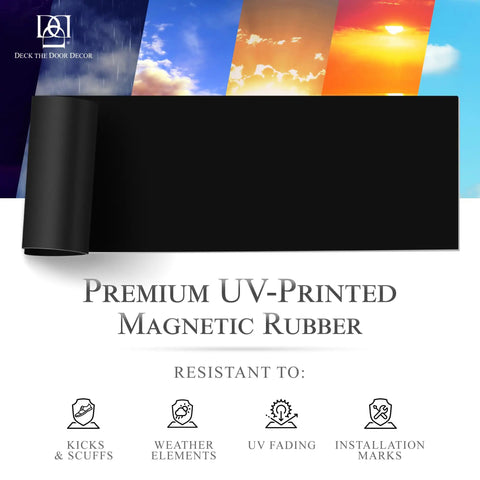 Magnetic Rubber Door Kick Plate With UV Printed Faux Satin Black Finish for Exterior Steel Doors, easy magnetic mount