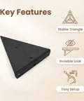 Key features of five pack hidden stainless steel shelf brackets for white walls invisible triangular wall mounts