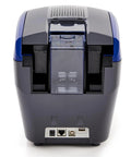 Dual Sided ID Card Printer Delivering Automatic Feeding For No Stress Badge Creation And Totally Legit Pro Prints rear view with connectivity ports.