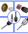 Mini Drill Bit Clamp 0.3-8mm Quick Change Keyless Chuck Adapter Bracket For Impact Drills With Hex Handle in use with various tools