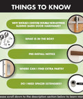 Brushed Nickel Sliding Barn Door Hardware Kit For Double Doors 7 Foot Flat Track Spoke Wheel Rollers, info graphics.