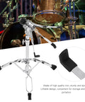 Built Tough Double Layer Cymbal Stand With Adjustable Height And Durable Steel Base Easy Fold Design close-up view of sturdy iron tripod base.