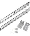 Soft Close Drawer Slides 22 Inch Full Extension Side Mount 5 Pack With Ball Bearing Rails And Mounting Brackets shown with screws