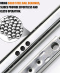 Heavy Duty 12 Inch Metal Drawer Slides With Ball Bearing Smooth Rolling Rails detail with solid steel ball bearings