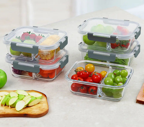 10 Pack Glass Meal Prep Containers With Two Compartments And Airtight Lids 30 Oz Each Durable Glass Food Storage For Lunches