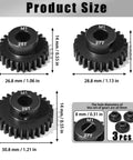8mm Steel Pinion Gear Set 25T 27T 29T With Laser Engraved Tooth Count For 1/5 X Maxx RC Model Car Buggy Truck, size dimensions shown