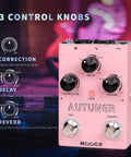 Autuner Vocal Effects Pedal For Guitarists With Pitch Correction Reverb Delay And One Click Vocal Synth displayed with features