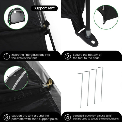 Easy Setup Bike Tent With Built In Bicycle Racks Outdoor Portable Storage Shelter For 2 Or 3 Bikes Weatherproof 210D Oxford assembly guide.