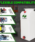 8 Quart Poly Power Unit Hydraulic Fluid Reservoir Tank for Hydraulic Systems, Heavy Duty, white tank with compatibility graphics
