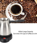 Electric Turkish Coffee Maker With Stainless Steel Build 600ml Capacity For 5 To 6 Cups Cook Sense Technology on a wooden table