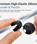 Premium High-Elastics Silicone flexible door dampers being held in hand for Hyundai Tucson 2022-2025 soft close.