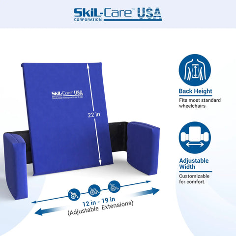 Skil Care Adjustable Wheelchair Lateral Trunk Support With Foam Side Panels For Bilateral Torso Stabilization, 22 in tall.