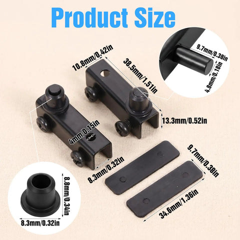 Heavy Duty Glass Door Hinge Sets With Rust Resistant Heavy Gauge Iron showing accurate sizes and dimensions for installation.
