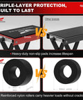 Soarshark 1100Lbs Aluminum Motorcycle Scissor Lift Jack With Reinforced Shaft Design comparison image showing heavy-duty design details.