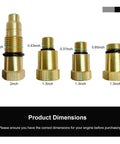 4 Pack Spark Plug Adapters For Compression Test Includes M10x1.0 M12x1.25 M16x1.5 M18x1.5 Thread Sizes With O Ring Seals