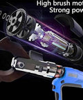Close-up of 120 To 160 To 250 kN Cordless Hydraulic Cable Cutter with LED display, showing internal motor mechanism.