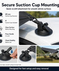 Close-up of secure suction cup on portable car side awning 210D Blackout Oxford Canopy Shelter quick suction cup setup.