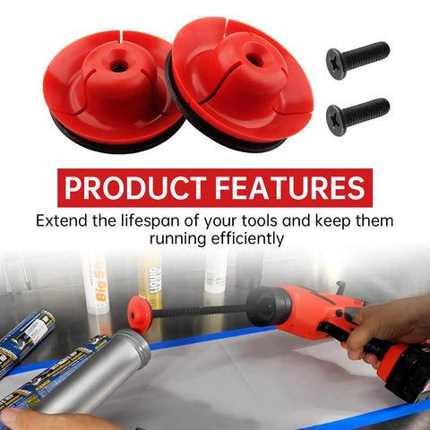 44-70-0375 20 Oz Sausage Barrel Replacement Plunger Screw Kit Direct Replacement For Cordless Caulking Gun, red plunger parts displayed